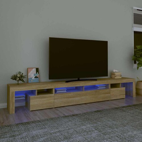 TV ormarić s LED svjetlima boja hrasta sonome 260x36,5x40 cm Cene