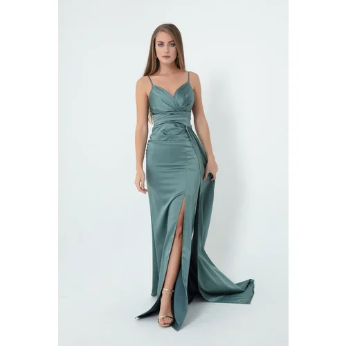 Lafaba Evening & Prom Dress - Green - Ruffle both