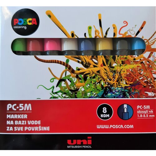  Marker Uni PC-5M POSCA, set 8/1 Slike