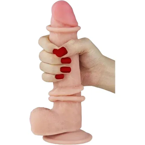 Lovetoy Sliding-Skin - dvoslojni dildo - 21 cm (prirodni)