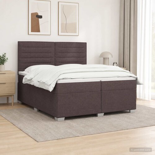  Boxspring krevet s madracem Tamno smeđa 200 x 200 cm Tkanina Slike