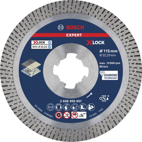Bosch EXPERT HardCeramic X-LOCK dijamantska rezna ploča od 115x22,23x1,4x10 mm 2608900657 Cene