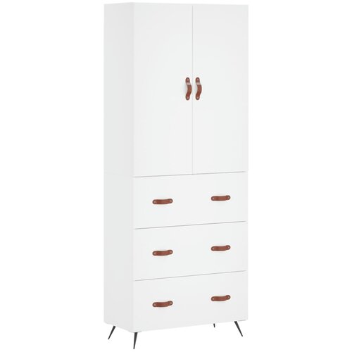  Visoka komoda bijela 69,5x34x180 cm konstruirano drvo Slike