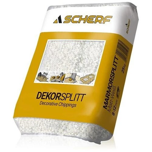 Scherf Dekorativni kamen Drobljeni mermer, 8-12mm, 25kg, Mat-beli Cene