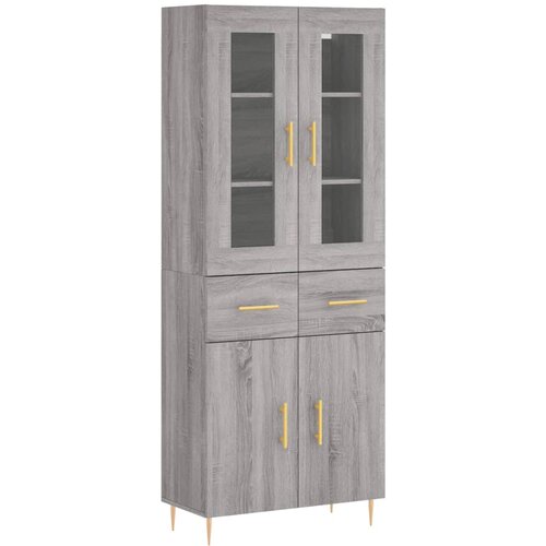 Maison Chic Visoka Komoda - Predalnik siva sonoma 69,5x34x180 cm inženirski les, (21720622) Slike