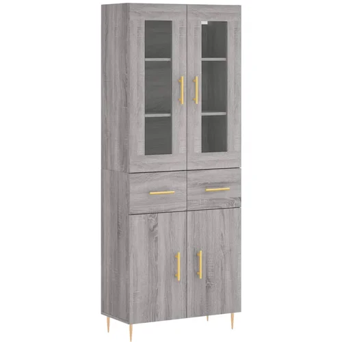 MAISON CHIC Visoka Komoda - Predalnik siva sonoma 69,5x34x180 cm inženirski les, (21720622)