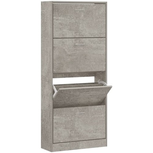 Maison Chic Omarica za obutev - Kopa za čevlje betonsko siva 63x24x147 cm inženirski les, (21776309) Slike