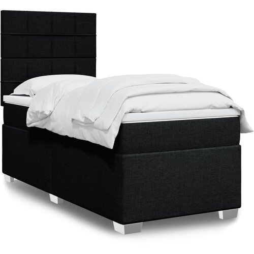 vidaXL Box spring postelja z vzmetnico črn 90x190 cm blago Cene
