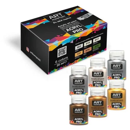  Set akrilnih barv ACRYL PRO Metallic Slike