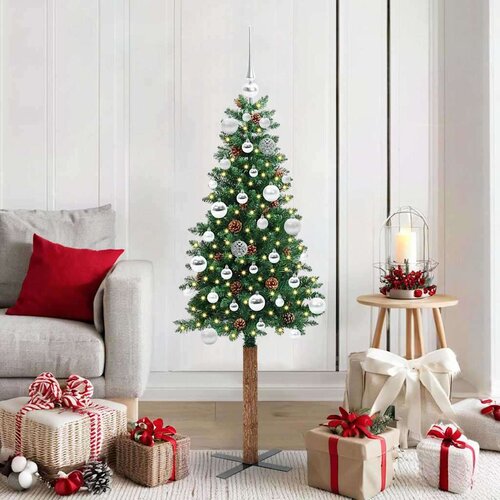 vidaXL Ožja jelka med 150 LED Zelena 150 cm PVC in trden bor Cene