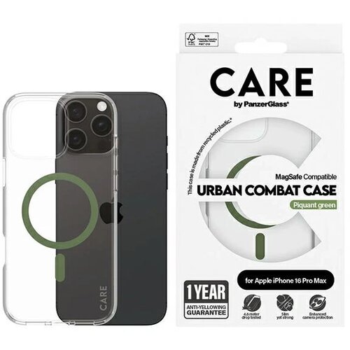 PanzerGlass CARE BY FLAGSHIP OVITEK Z ZA MAGSAFE ZA IPHONE 16 PRO MAX ZELEN, (21897962) Cene