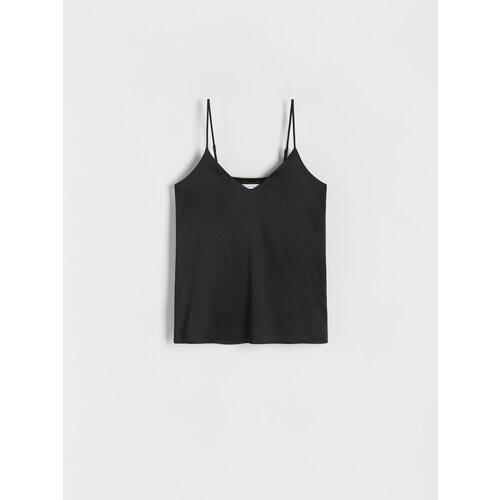 Reserved top z visokim deležem svile - črna Cene