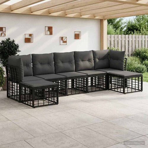  Set vanjskih sofa Crna Poliester Cijene