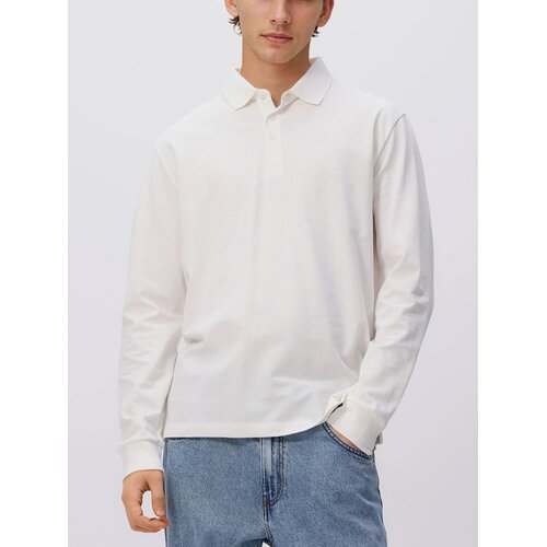 Reserved Polo-majica dugih rukava - krem Cene
