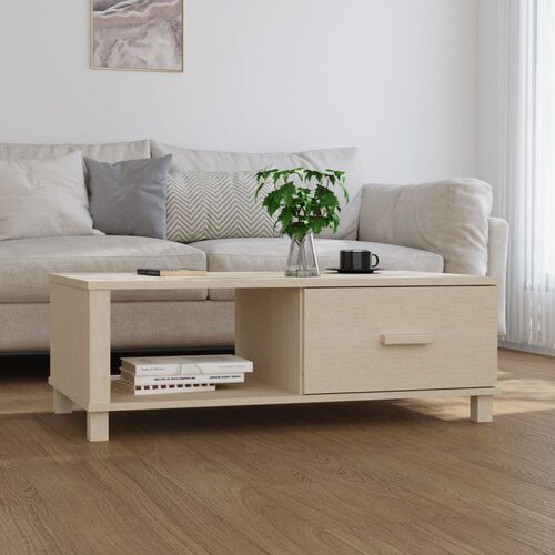 vidaXL Klubska mizica medeno rjava 100x55x35 cm trdna borovina Cene