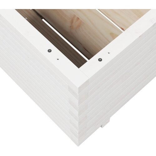  Vrtna sadilica bijela 80x80x49,5 cm od masivne borovine Slike