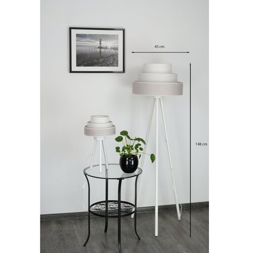  Brilagi - Stojeća lampa ALASKA LUNETA 1xE27/15W/230V siva/krem Slike