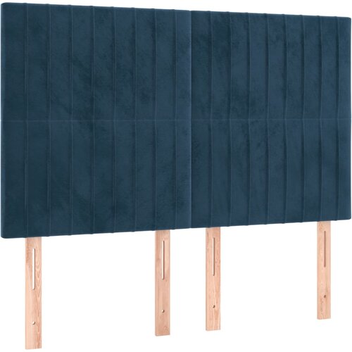 Maison Chic Posteljno vzglavje - Vzglavna omarica 4 kosa temno moder 72x5x78/88 cm žamet, (22078361) Cene