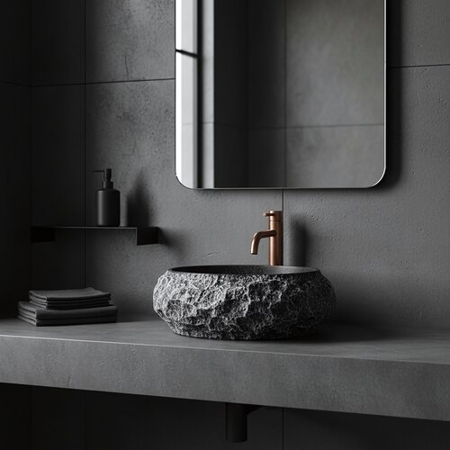 REA Bath Nadgradni umivaonik Mika Gabro Black Slike