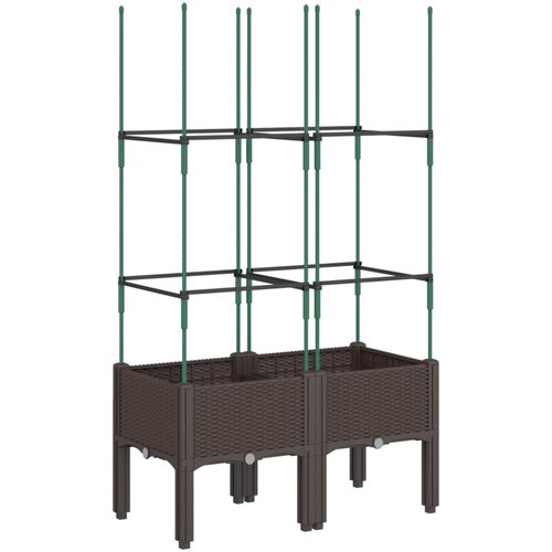Maison Chic Cvetlično korito - Cvetlični Lonec z oporno mrežo rjavo 80x40x142,5 cm PP, (21789834) Cene