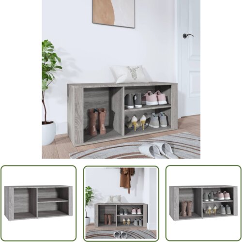The Living Store Omarica za čevlje siva sonoma 100x35x45 cm inženirski les - Omarica Za Čevlje, (21744522) Cene