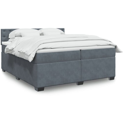  The Living Store Box spring postelja z vzmetnico temno siva 200x200 cm žamet - Box Spring Postelja, (21457997) Slike