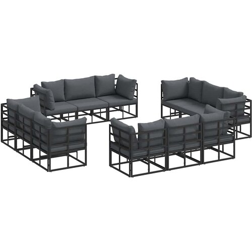  Sjedeća garnitura za vrt 12 pcs Crna Metal Slike