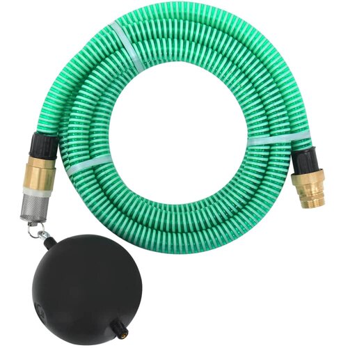 VidaXL Sesalna cev z medeninastimi nastavki 15 m 25 mm zelene barve Slike