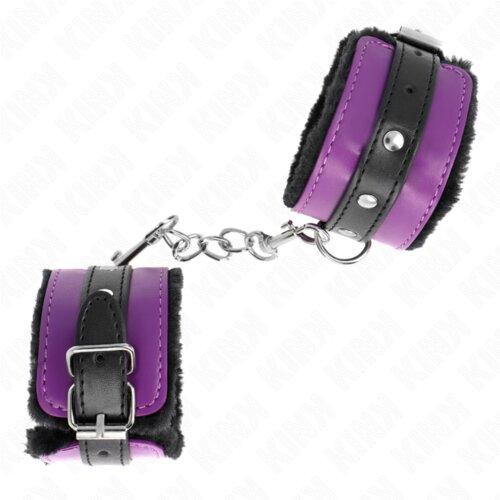 Kink Okovi Za Zapestje Premiuim Fur Lined Black/purple Cene