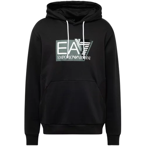 Ea7 Emporio Armani Sweater majica siva / crna / bijela