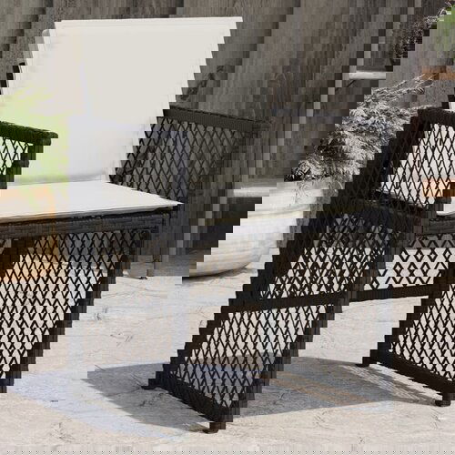 VidaXL vrtne stolice s jastucima 4 kom crne od poliratana Slike