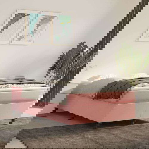  Za krevet s oprugama ružičasti 120 x 200 cm baršunasti Cijene
