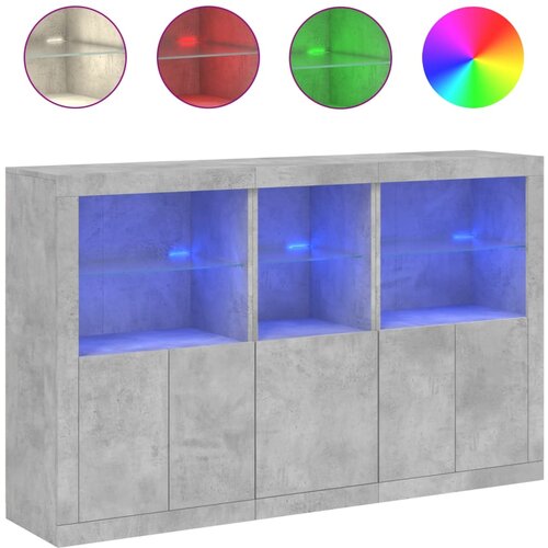 Maison Chic Komoda - Predalnik z LED lučkami betonsko siva 162x37x100 cm, (21721421) Cene