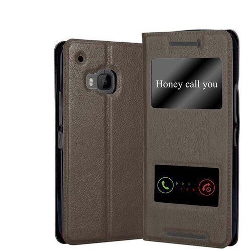 Cadorabo Ohi&scaron;je, združljivo z HTC ONE M9 v kamnito rjava - Za&scaron;čitni ovitek z magnetnim zapiranjem, stoječo funkcijo in 2 okencema za gledanje, (20561252) Cene