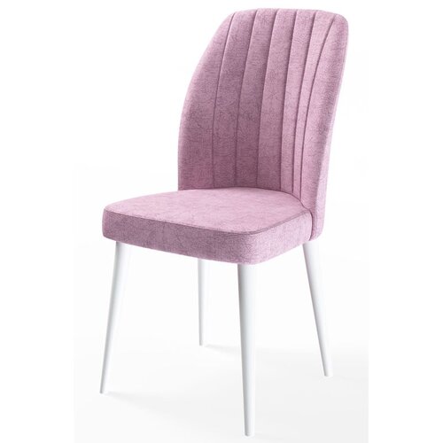 Hanah home set trpezarijskih stolica Etra 6 kom, roze tkanina Jerry, bele drvene noge Cene