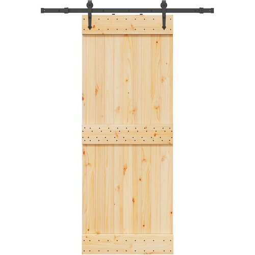 vidaXL Klizna vrata s priborom za montažu 80 x 210 cm masivna borovina Cijene