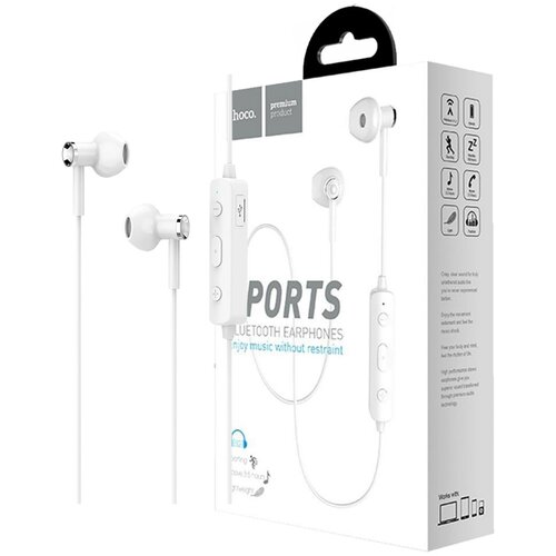 Hoco. Slu&amp;scaron;alice bežična, sport, Bluetooth, 80 mAh, 3.5 h, bijela - ES21 Wonderful sports White Slike
