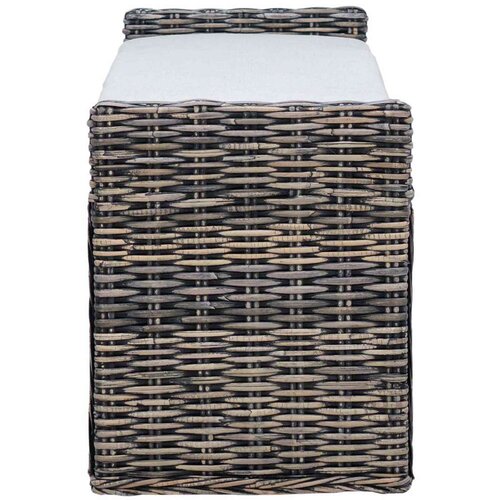  Klupa za pohranu s jastukom Crno pranje 110 x 40 x 50 cm Ratan Slike