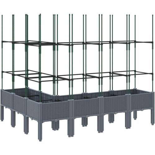  Vrtna sadilica s re&amp;scaron;etkom siva 160 x 120 x 142 5 cm PP Slike