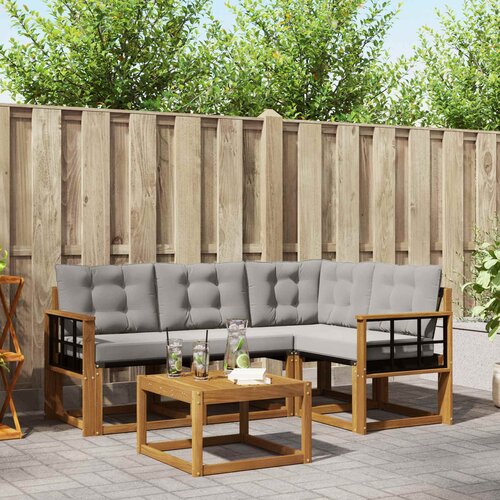  Set vanjskih sofa 5 kom. Prirodna i svijetlo siva Cene