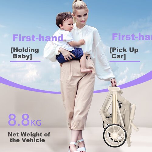  Angi Baby Ki&amp;scaron;obran kolica za bebe, Krem Slike