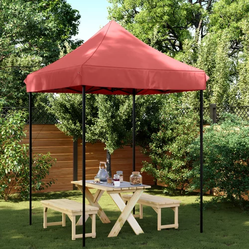 vidaXL Zložljivi pop-up šotor za zabave burgundski 200x200x306 cm