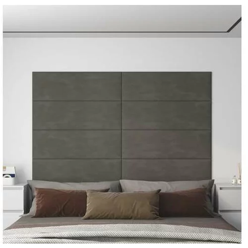  Stenski paneli 12 kosov temno sivi 90x30 cm žamet 3,24 m²
