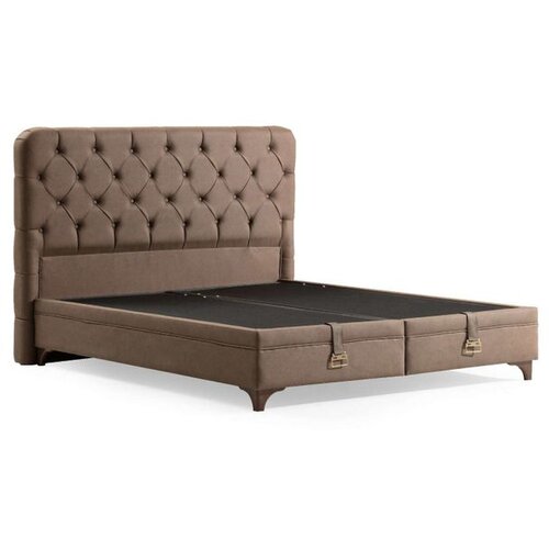 Hanah home Revive 120 x 200 - Brown Brown Double Bed Base & Headboard Cene