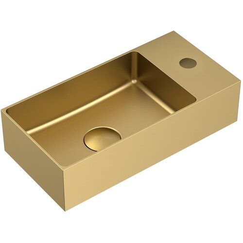 Sapho Umivaonik za WC od nehrđajućeg čelika u zlatnoj boji 36,5x18 cm Aurum – Cijene