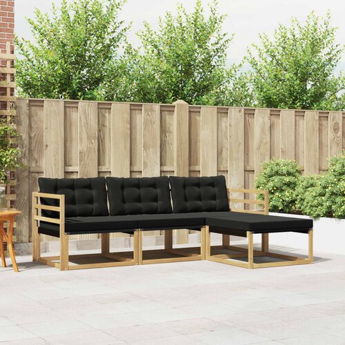 Set vanjskih sofa 4 kom. Bijela i crna Cene