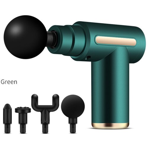 INF Prenosna masažna pi&scaron;tola 6-stopenj, krtačni motor, 1800mAh, ABS Green, (5000282964) Cene