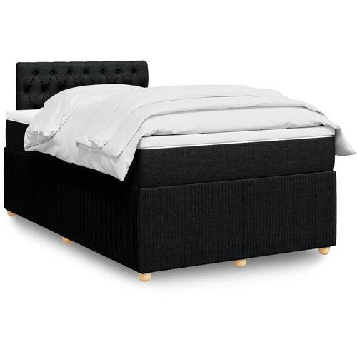 vidaXL Box spring postelja z vzmetnico črna 120x190 cm blago Cene
