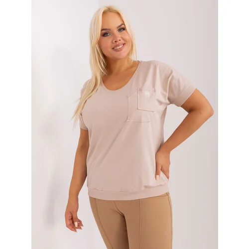 Fashion Hunters Lady's beige blouse plus size