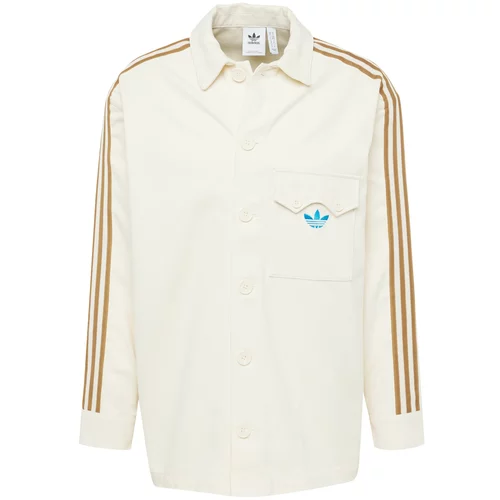 Adidas Prijelazna jakna 'Adicolor 70S Vintage' nebesko plava / svijetlosmeđa / prljavo bijela